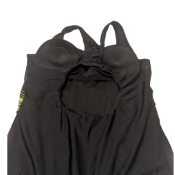 Swimsuit, 1 piece, Black, multicolored print on front, Racer Back-EUC-Size 2XL - Picture 3 of 6